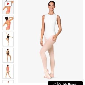 Theatricals white Cotton Dual Back Strap Tank Leotard